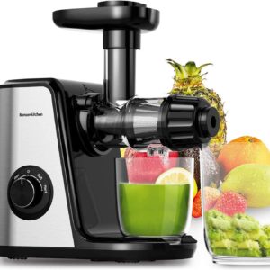110V Masticating Juicer Machines, Bonsenkitchen Cold Press Juicer for Fruit & Vegetable